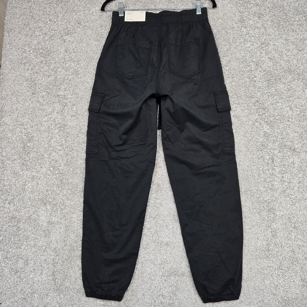 American Eagle Baggy Jogger Cargo Pants Women's 2 (27Wx29L) Black Stretch NEW - Picture 2 of 11
